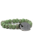 Women's green beaded bracelet, handmade