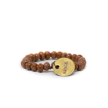 Brown beaded charm bracelet