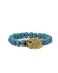 aqua blue charm beaded bracelet