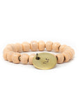 Peach colored beaded charm bracelet