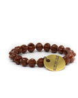 Chocolate brown beaded charm bracelet