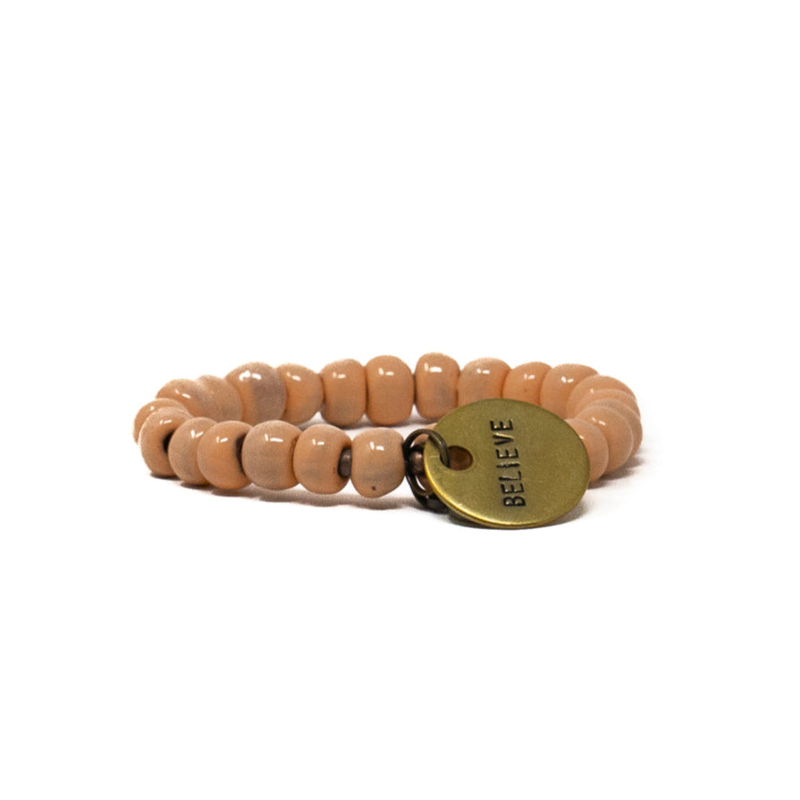 Orange handmade beaded bracelet