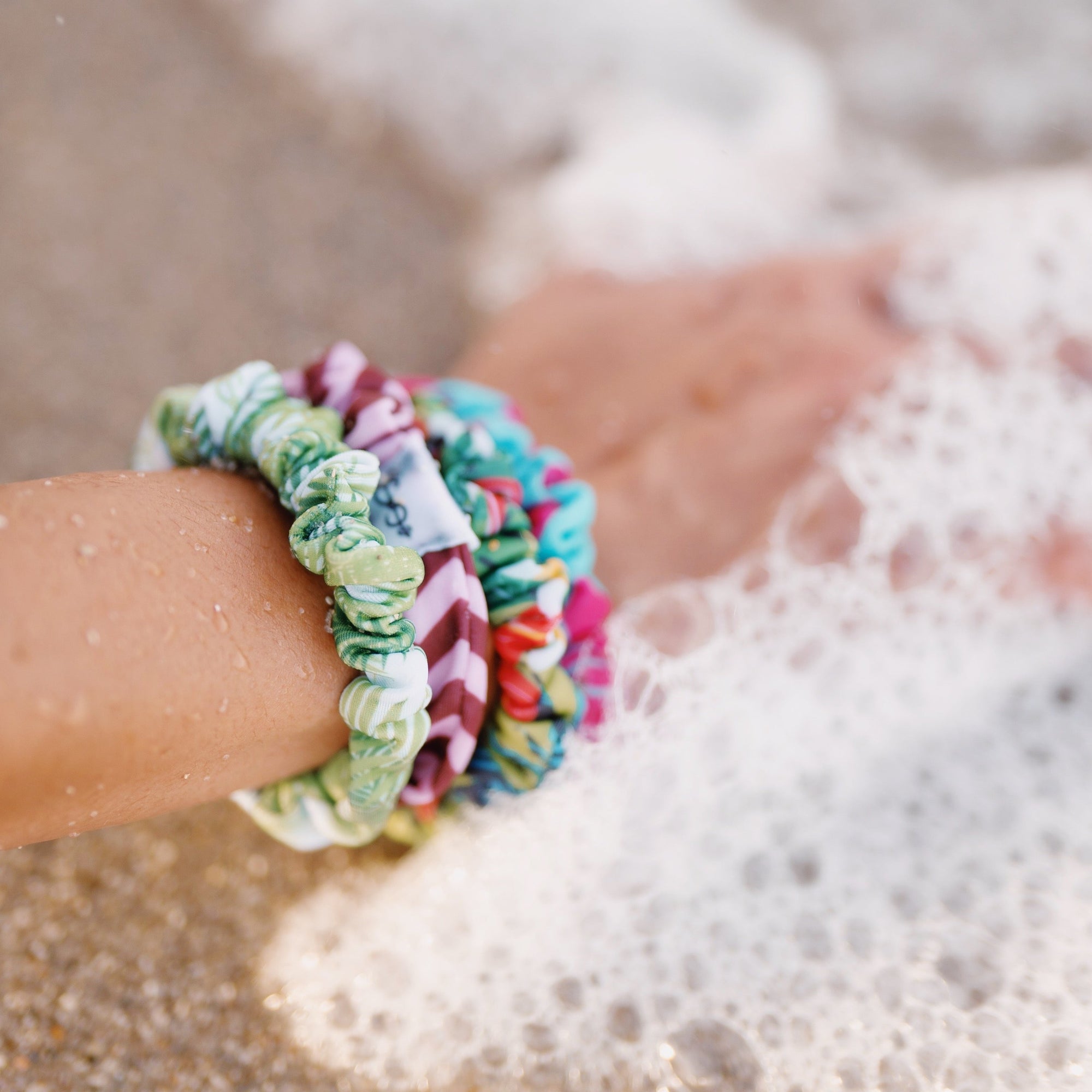Quick dry beach scrunchies