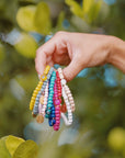 Hot Pink Wooden Bead Bracelet - Evil Eye