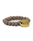 Brown, handmade beaded charm bracelet