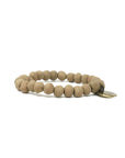 Mens Tan beaded bracelet with small charm