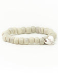 Vanilla Cream White beaded womens clay bracelet