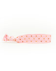pink with hearts hair tie