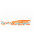 Orange and teal blossom hair-tie