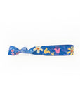 Blue tulip print hair-tie