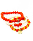 Red Stacking beaded bracelets