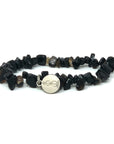 Black Onyx crystal Bracelet with charm