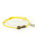 Upcycled coconut hand carved key charm adjustable string bracelet