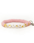 pink heishi stackable bracelet