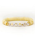 vanilla yeallow heishi stackable bracelet