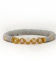 gray heishi beaded bracelet