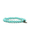 Handmade Mens aqua beaded bracelet
