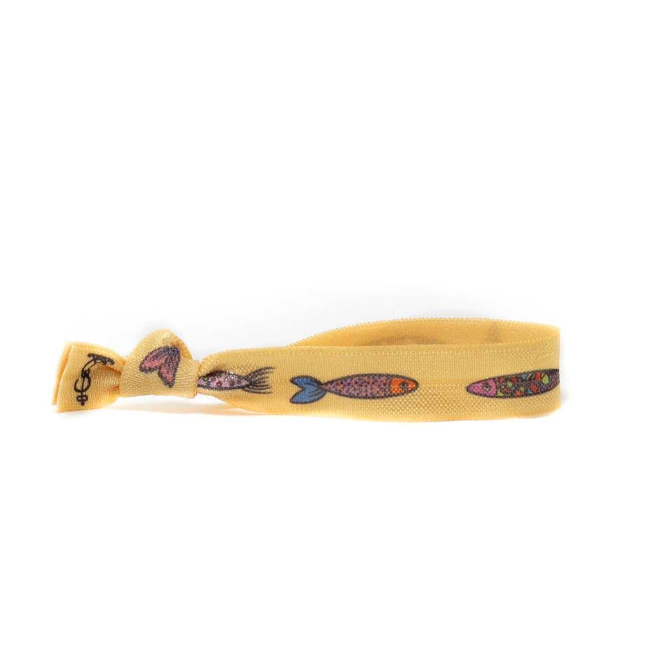 yellow with fish hair ties