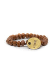 Brown beaded charm bracelet