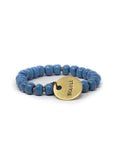 Blue beaded charm bracelet