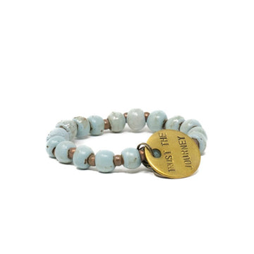 Ocean blue handmade beaded bracelet