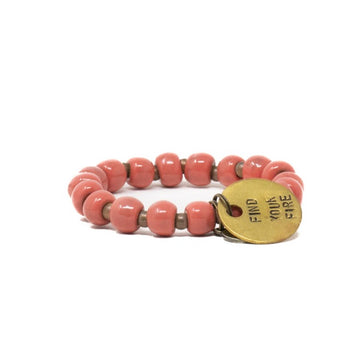 Women's pink beaded bracelet