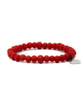 red beaded mens braceelt