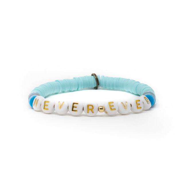 Blue word bracelet