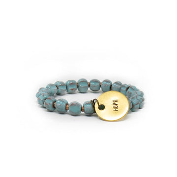 Aqua blue beaded, Hope bracelet