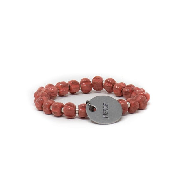 Coral pink, women&#39;s message bracelet