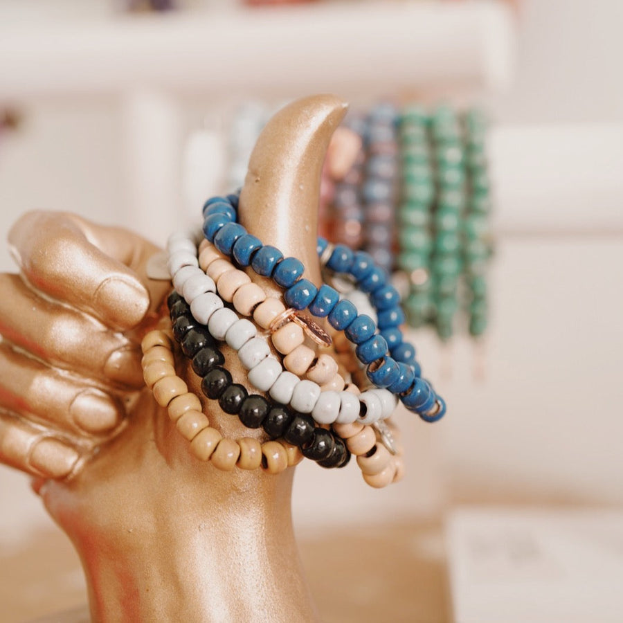 Small beaded charm bracelets