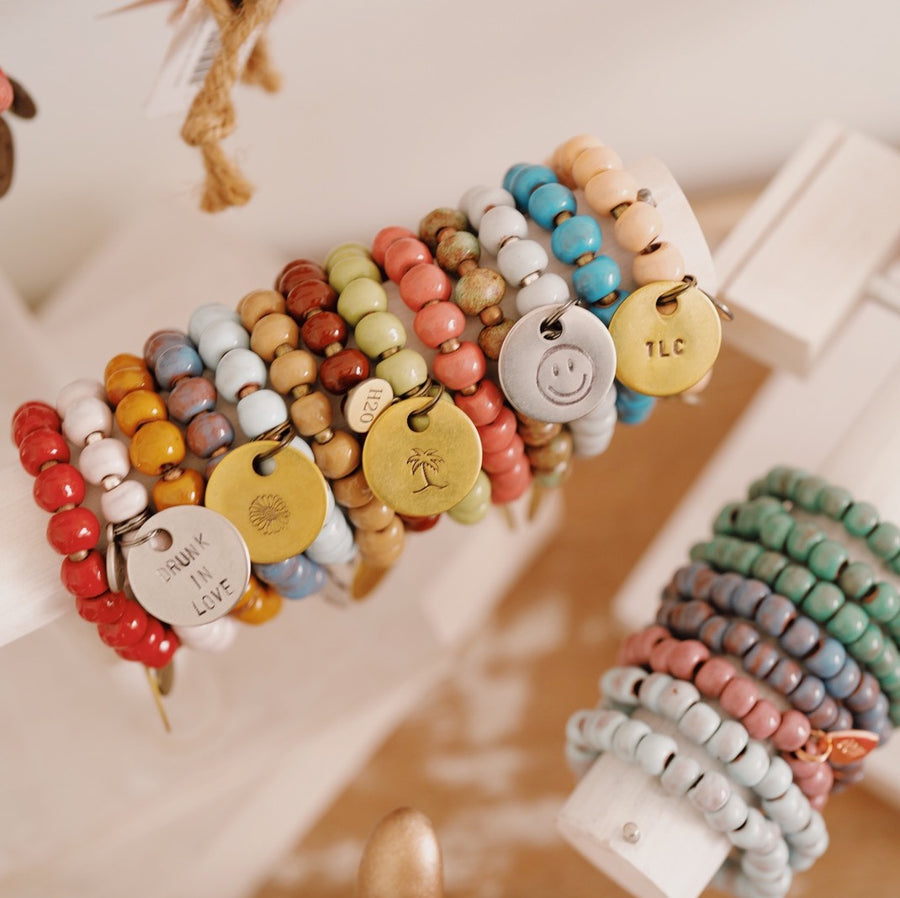 Handmade beaded charm bracelets