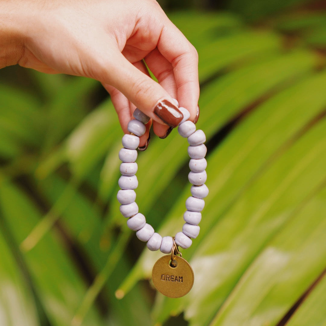 Purple charm bracelet