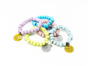 Stacking bracelets with Inspirational Charms