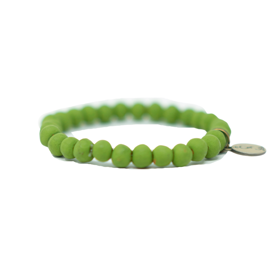 AVOCADO green beaded bracelet for women