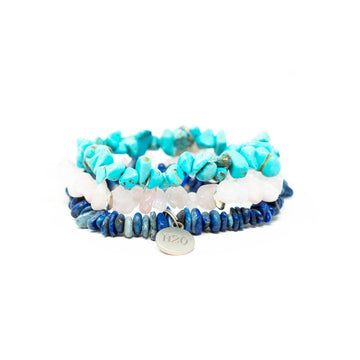 Crystal Blue Clarity Bracelet Stack