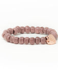 pink clay glazed and beaded bracelet