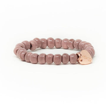 pink clay glazed and beaded bracelet