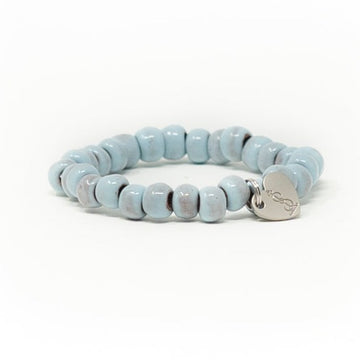 light blue womens beaded bracelet