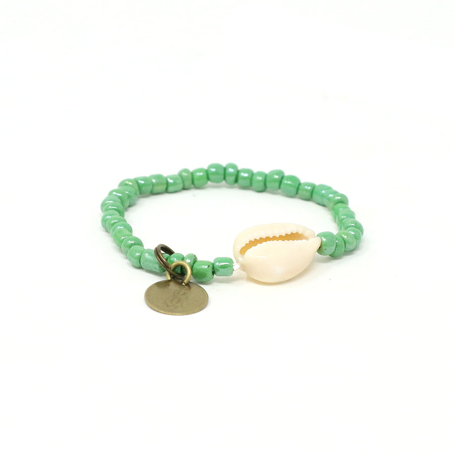 Green Cowrie Shell Bracelet