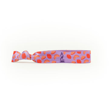 fruity pink and purple hair tie
