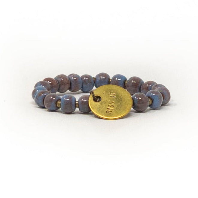 blue beaded charm bracelet
