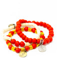 Red Stacking beaded bracelets