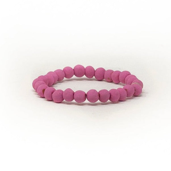 pink handmade beaded bracelet