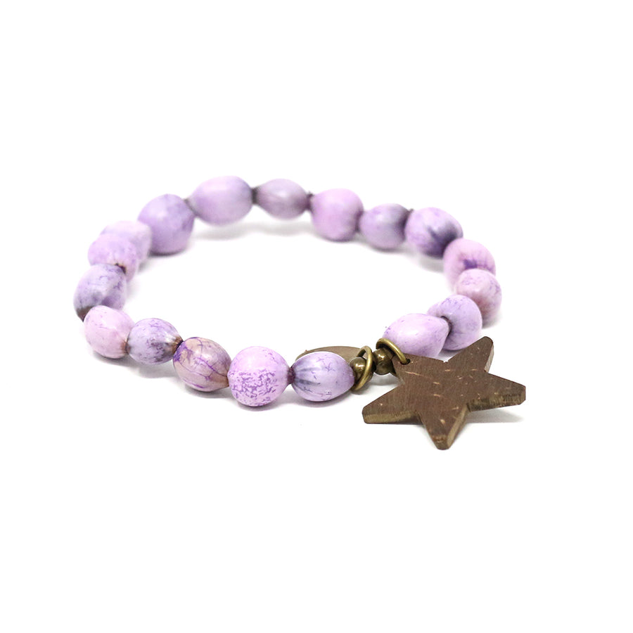 Lilac Star Beaded Bracelet