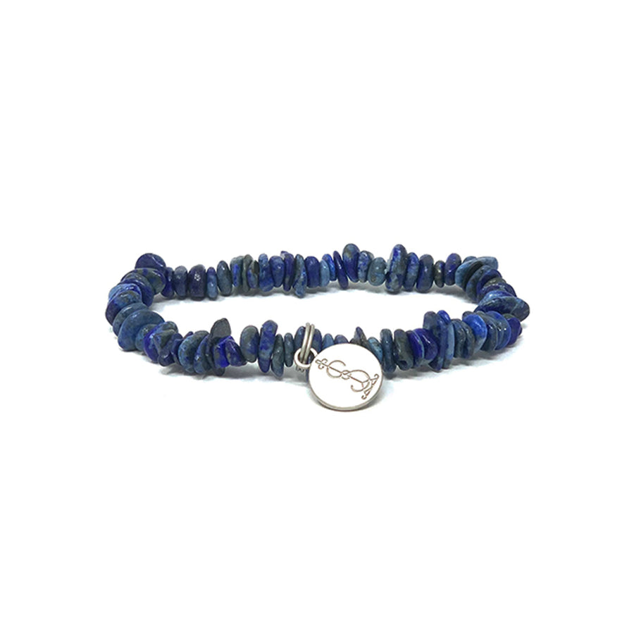  Blue Lapiz stone crystal Bracelet with charm