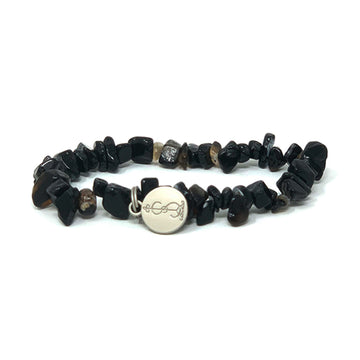 Black Onyx crystal Bracelet with charm