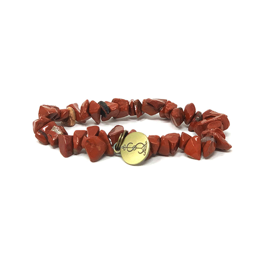 Dainty red jasper gold bracelet - NicteShop