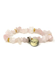 Womens Rose Quartz crystal Bracelet with charm