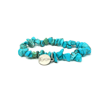 Turquoise stone crystal Bracelet with charm